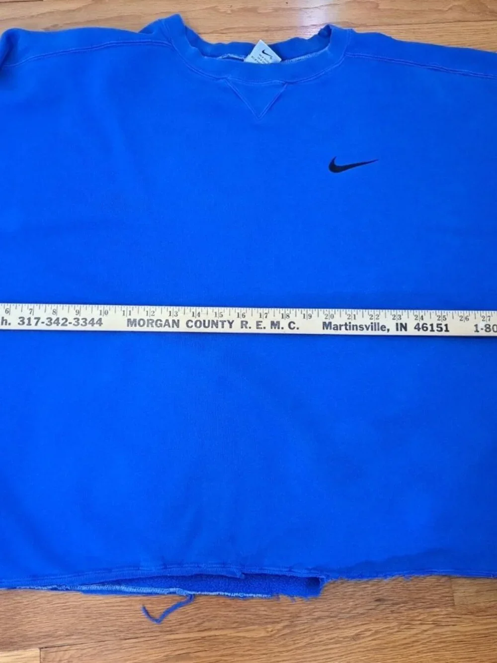 Vintage 1990's Nike Mens Blue Crewneck Sweatshirt 3XL  Black Swoosh Logo